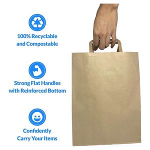 Paper Bag with Handles Kraft <b>Gift</b> Shopping <b>Small</b> Bulk Retail Merchandise Shopping Bags Fashionable Simple Design Paper Bag - Product Image 6