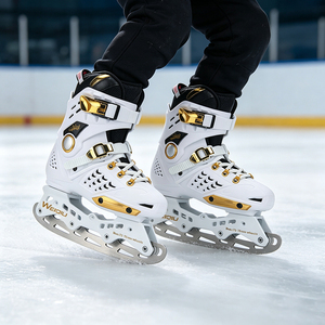 Patins à <span class=keywords><strong>glace</strong></span> convertibles 2 en 1 pour adultes, lame en acier inoxydable, roues en PU, bottes de patinage sur <span class=keywords><strong>glace</strong></span>, <span class=keywords><strong>freestyle</strong></span>, taille 36-44 - Product Image 3
