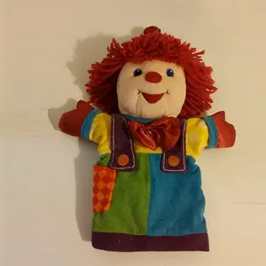 Custom funny clown plush toy amusement park Joker hand puppet for kids telling story