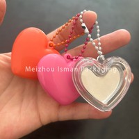 ISMAN luxe 1.5g en forme de coeur Rose rouge étui de maquillage avec miroir chaîne porte-clés vide Blush pot en gros marque privée Pro