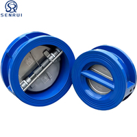 Clapet anti-retour papillon à double plaque DN100 PN16 DH77X avec corps en fonte ductile, tige de disque en acier inoxydable 304, ressort et siège en EPDM, taille 4 pouces