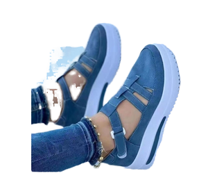 Summer Autumn New Large Size Women's Light Weight Breathable Thick Sole Hollowed Out Cushioning Hard-Wearing Athleisure Shoes - Product Image 1