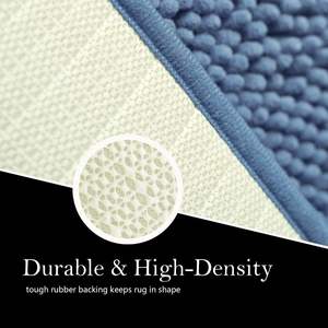 พรมเช็ดเท้าไมโครไฟเบอร์เชนิลล์เนื้อนุ่มหรูหรา กันลื่น ซึมซับน้ำได้ดีเยี่ยม สำหรับห้องน้ำ - Product Image 5