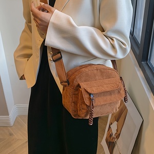 <strong>Popular</strong> Corduroy Solid Color Single Shoulder Crossbody Soft Durable Female Cloth Shoulder <strong>Bag</strong> <strong>Phone</strong> Storage <strong>Bag</strong> - Product Image 5