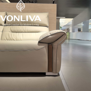 Set di Mobili Moderni per Soggiorno, Divano in Pelle di Lusso <span class=keywords><strong>e</strong></span> Set Divano a Due Posti, Set di <span class=keywords><strong>Divani</strong></span> Componibili in 4 Pezzi per Progetti Residenziali - Product Image 3