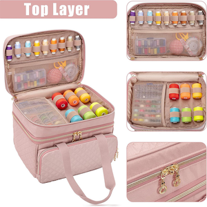 Caja de herramientas de costura <span class=keywords><strong>para</strong></span> el hogar, kit <span class=keywords><strong>para</strong></span> el hogar, dedal, suministros de costura, kit de almacenamiento, bolsa de almacenamiento de costura, Maleta de costura portátil - Product Image 5