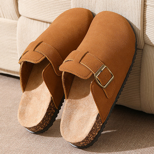 2026 Sandal Selop Kulit Suede Ringan Wanita Pria Model Tertutup, Nyaman, Lembut, dengan Gesper, untuk Luar Ruangan - Product Image 5