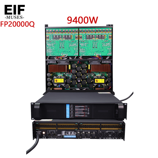 FP20000Q Professional 4-Channel 28000W 8/4 Ohm Durable Metal Power Amplifier with XLR and Stereo Output for Pro Audio Stage Use