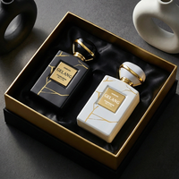 Flacon de parfum personnalisé élégant 30 ml 50 ml Flacon de parfum carré en verre blanc 100 ml Flacon de parfum vide avec emballage boîte