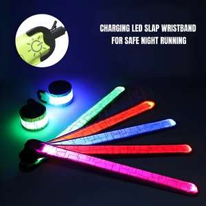 <span class=keywords><strong>Pulsera</strong></span> LED para exteriores Night Run Pat Band del fabricante, brazalete de carga para conciertos y fiestas, pulseras promocionales Slap - Product Image 2