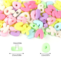 Colorful Pastel Cartoon Large Bubble Letras Chunky Letter Large Hole Plastic Alphabet Beads