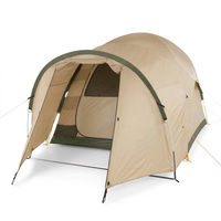 Tente familiale double couche 6 personnes OEM/ODM avec grand vestibule, logo personnalisé, imperméable, plafond haut, pour acheteurs de marques