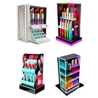 Nouveau créatif acrylique cosmétique présentoir bureau acrylique brillant à lèvres support affichage pour magasin de beauté