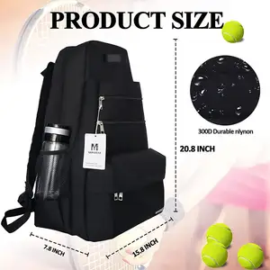 Bolsas de tenis personalizadas para hombre y mujer, mochila grande para tenis, deportiva, portátil, con compartimiento para zapatos