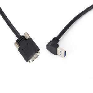 Cable USB 3.0 de 5 Gbps, Tipo A a Micro B en Ángulo Recto de 90 Grados, con Montaje en Panel y Bloqueo, Transferencia de Datos - Product Image 6