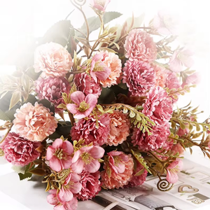 Großhandel Künstliche Kleine Rosensträuße Seiden-Tee-Rosen Kugelförmig Valentinstag Restaurant Tisch Dekorative Blumen - Product Image 2