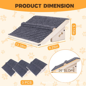 Nouvelle rampe/escalier pliable en bois pour chiens et animaux de petite taille, utilisable en extérieur. - Product Image 2