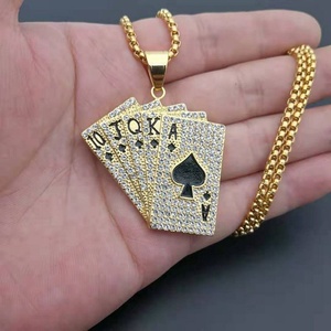Colliers pendentifs en cartes de poker Straight Flush, vente en gros, faible MOQ - Product Image 3