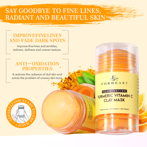 Máscara em Bastão de Argila e Cúrcuma para Cuidados Naturais com a Pele, Purificante, Limpeza Profunda, Controle de Oleosidade e Hidratação, Máscara de Chá de Cúrcuma - Product Image 2