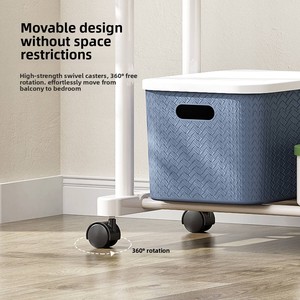 Porte-vêtements moderne mobile à double <span class=keywords><strong>tringle</strong></span> en métal, télescopique et réglable en hauteur, pour intérieur et extérieur, séchoir à linge pour balcon et porte-manteau pour salon - Product Image 4