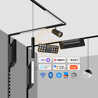 Système d'éclairage sur rail magnétique étroit 15 mm au design moderne, DC48V, intelligent Tuya Zgbee, rail en aluminium pour lampe sur rail magnétique linéaire