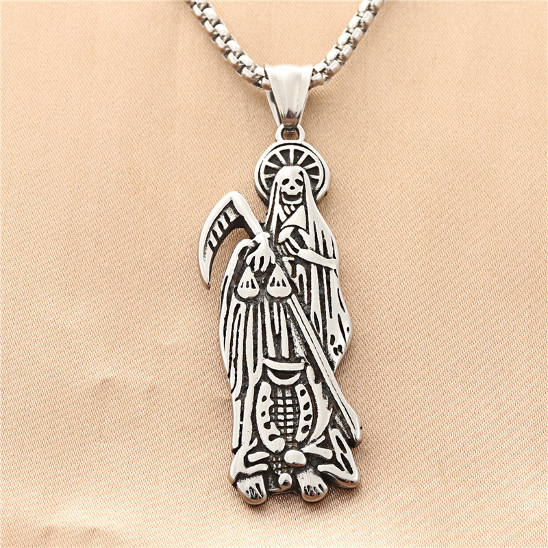 Colgante de plata con cadena de perlas cuadradas de 3,0*60cm