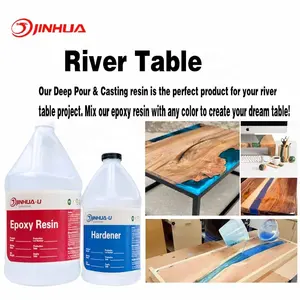 Bubble Free Clear Epoxy Resin Table Walnut Crystal Liquid Resin For Making Table Furniture Decoration