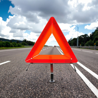 Feuille réfléchissante ABS PMMA de 43 cm, jaune réfléchissant, triangle de sécurité routière rouge pour voiture