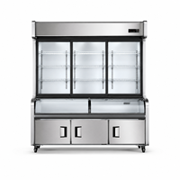 Vitrine Réfrigérée Verticale à Porte Vitrée Multi-Niveaux Tri-Température 2-8°C Anti-Buée Sans Givre A++ Énergie Libre Service