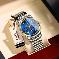 Montre-bracelet de luxe pour homme POEDAGAR en acier inoxydable, chronographe étanche 813, cadran lumineux, nouvelle sortie, montre de business