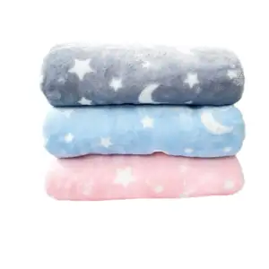 Hoge Kwaliteit Groothandelsprijs Dubbellaags Maanontwerp Luxe Superzachte Fleece Babydeken Voor Baby 'S