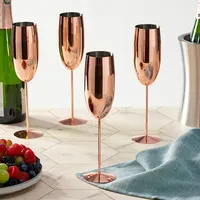 Металлические бокалы для вина, Коктейльная чашка 250 мл, бокалы для шампанского из нержавеющей стали с медным покрытием, золотые, серебряные бокалы для красного вина