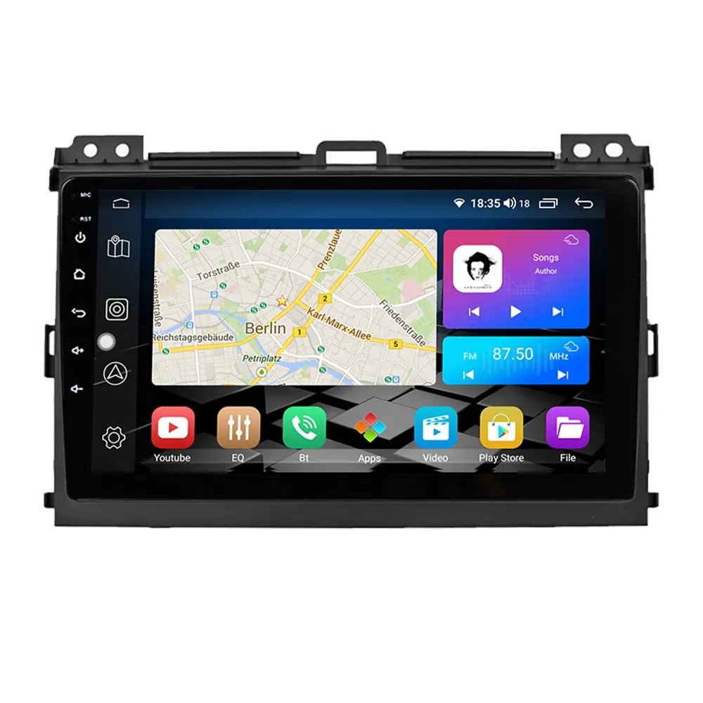 LEHX 2din Android 12 Rádio Do Carro Multimídia Vídeo Carplay Navegação GPS Para Toyota LAND CRUISER Prado 120 2004-2009 Unidade Principal