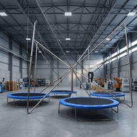 Trampoline à bungee YiBei en acier inoxydable moderne, design spacieux pour un plaisir maximal dans les parcs d'attractions, certifié CE