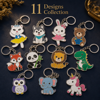 Porte-clés personnalisé en alliage de zinc émaillé sans nickel, motif chat de dessin animé mignon danseur de ballet, breloque animale plaquée argent, cadeau pour fille, accessoire de sac