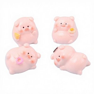 Oferta Especial: Cabujones de Resina con Diseño de Cerdo Gordo Rosa Pintado a Mano en 3D, Estilo <span class=keywords><strong>Kawaii</strong></span>, Temática Animal, Accesorios de Recuerdo de Elfo - Product Image 2