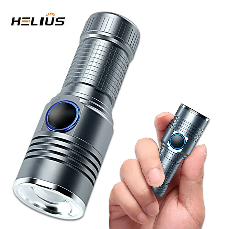 Helius Mini luce forte portatile di alta qualità ha condotto lo Zoom ricaricabile Super luminoso per esterni essenziale Utility Gadget torcia