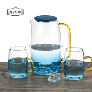 Jarra de agua de cristal de 1500ml, hervidor de agua de uso doméstico, jarra de agua de vidrio con mango para ebullición, bebida fría, jarra de vidrio