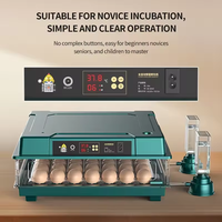 Incubateur à œufs automatique de petite taille entièrement automatique, capacité de 64 œufs, avec un taux d'éclosion élevé pour les poulets