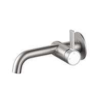 Robinet de lavabo encastré moderne monotrou doré en laiton avec cartouche céramique, mitigeur eau chaude et froide
