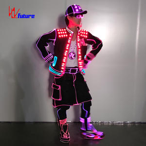 DMX512 Control America's Got Talent LED Lights Balance Dance Costume, Future Led Light Tron Dance Suit - Product Image 6