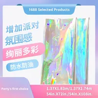 Nappe en feuille d'aluminium en plastique imprimé laser arc-en-ciel pour la décoration de table de dessert de fête d'anniversaire fournitures de comptoir de bar