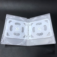 Boîte de rangement pour CD/DVD, album multimédia, en plastique PP ultra fin de 1,2 mm, plateau intérieur multi-disques, capacité 4-6, transparente, type clamshell