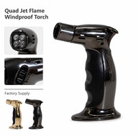 Briquet torche à cigare avec logo personnalisé, coffret cadeau, gaz butane rechargeable, flamme réglable, flamme puissante, design minimaliste