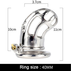 قفص طويل لجهاز عفة الذكور قفص عفة بديل مجوف BDSM قفص عفة رجالي معدني للنساء - Product Image 5