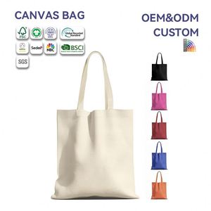 Premium Eco-Friendly Canvas Reusable Tote <b>Gift</b> <b>Bags</b> With Zipper Closure Made of Natural Canvas and Handle Work for Daily Use - Product Image 1