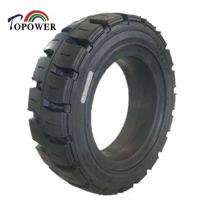 Neumático de caucho macizo sin aire y antipinchazos 350x100 350*100 350 100 con llanta para robot barredor de remolque de aeropuerto pequeño de alta carga - Product Image 3