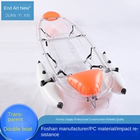 Bateau de kayak transparent en PVC pour le commerce international, idéal pour la photographie de mariage, modèle populaire, monoplace ou biplace, portable pour la plage et la dérive