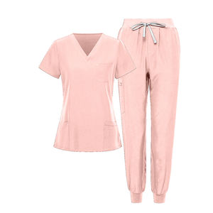 Ensemble d'uniformes médicaux sur mesure en gros, ensemble de blouses unisexes, ensemble de haut et de pantalon ajustés pour les hôpitaux - Product Image 2
