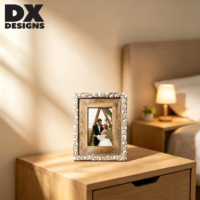 Bingkai Foto Kayu Rustic Motif Bunga DX Designs 4x6 5x7 8x10 Inch, Bingkai Foto Vintage Distressed untuk Dekorasi Pernikahan dan Rumah